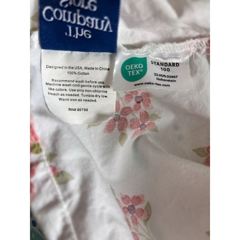 Company Store Standard Floral Ruffle Pillowcase Sunshine & Blooms 100% Cotton